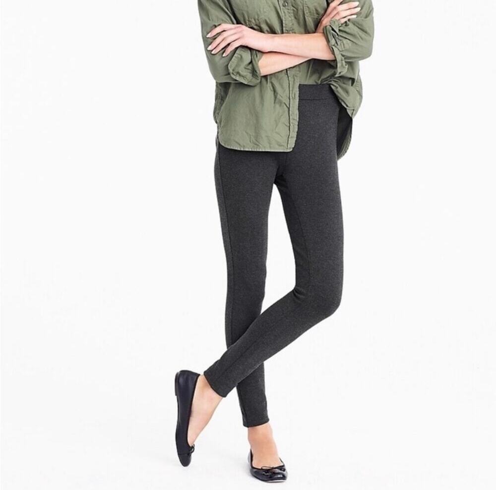 J.Crew Any Day Charcoal Grey Stretch Ponte Ankle Pants - Size M Back Zip